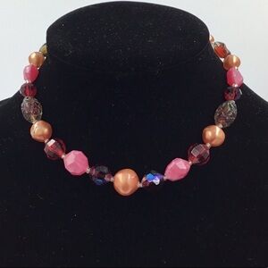 Laguna Red Aurora Borealis Choker Necklace Vintage